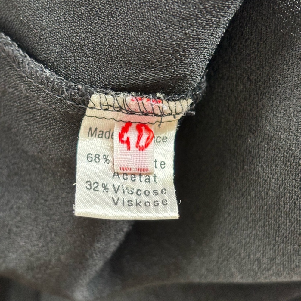 Yves Saint Laurent Black Batwing Top | Sequin Trim Draped Blouse Made in France - Picture 10 of 11